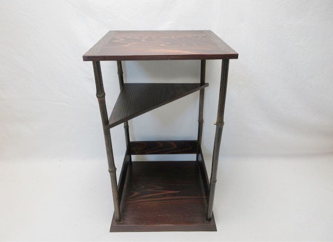 ほぼ未使用 茶道具 一茶庵 ふくさ棚 十二棚の内 煎茶棚 二重棚 茶の湯の棚共箱