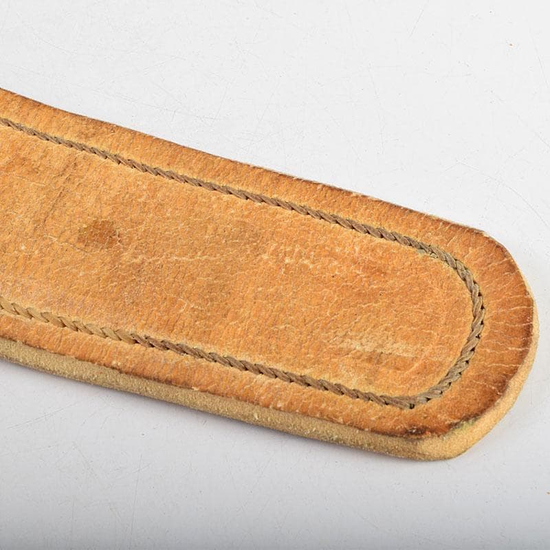 馬具　装飾品　中国　チベット　本皮製　古銅持ち手　鞭　C　9317