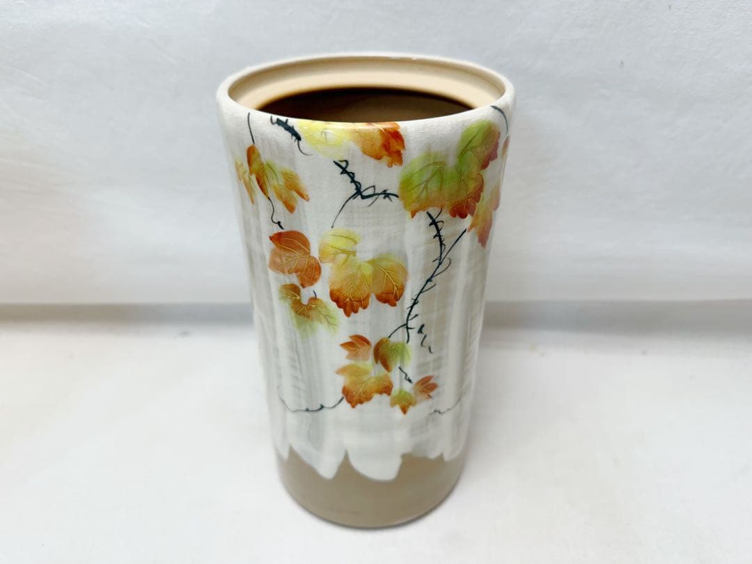 未使用 茶道具 平安善昇作 赤土蔦絵 細水指 中置水指 陶印 水差し 共箱