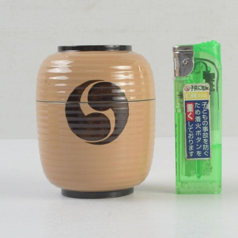 茶道具　佐々木麗峰作　二ツ巴蒔絵　提灯茶器　棗　共箱　V　9557