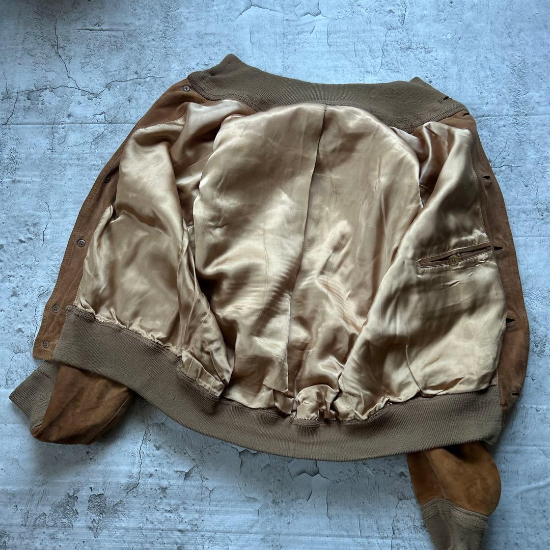 Vintage 80s ユーロ　 レザージャケット　スエードジャケット　52