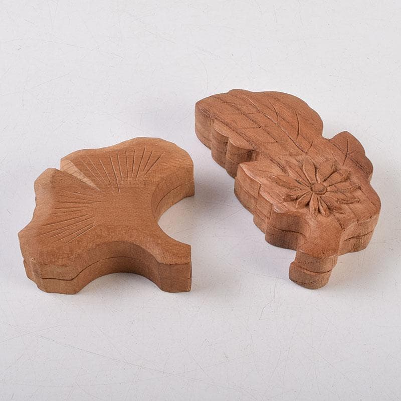 茶道具　木彫　光銘　団扇香合　花葉香合など　５点まとめて　V　R9254