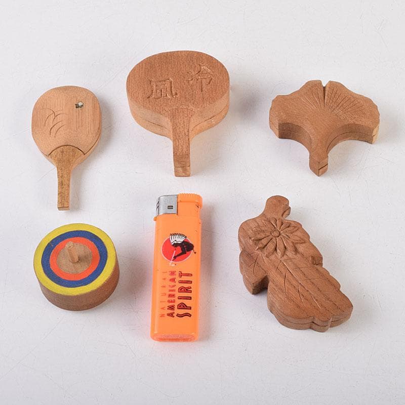 茶道具　木彫　光銘　団扇香合　花葉香合など　５点まとめて　V　R9254