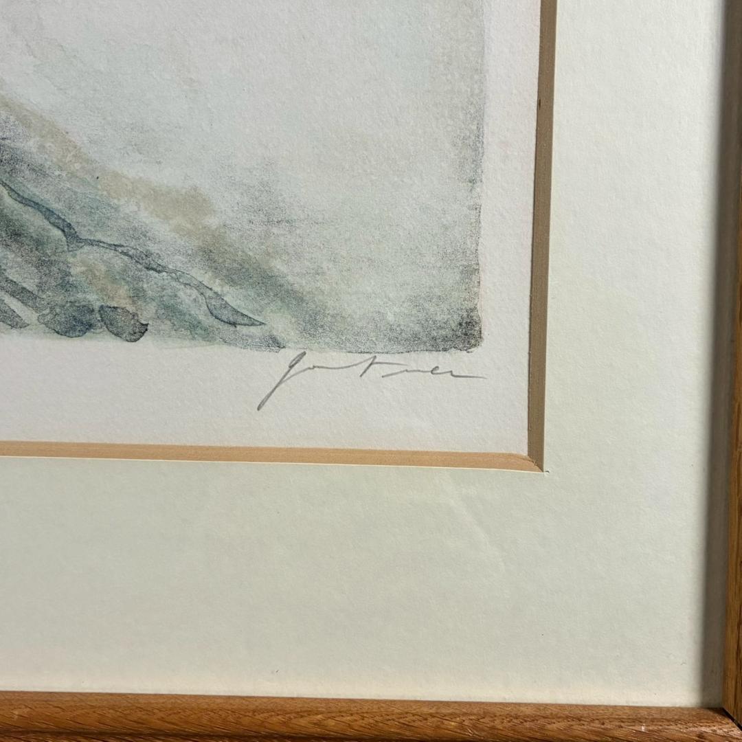 美品 ベルナール・ガントナー「冬の風景画」リトグラフ 直筆サイン入り フランス