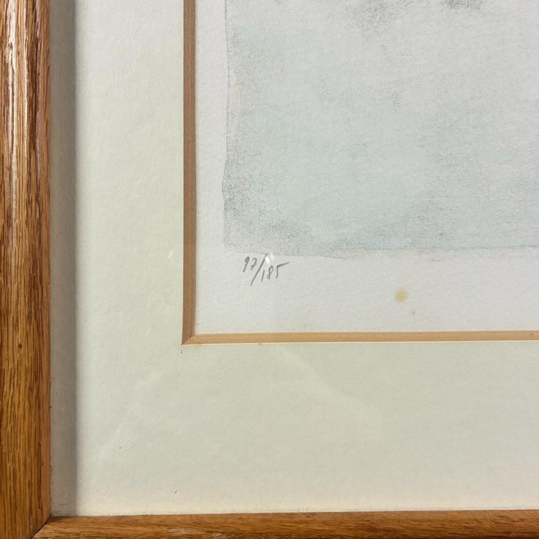 美品 ベルナール・ガントナー「冬の風景画」リトグラフ 直筆サイン入り フランス