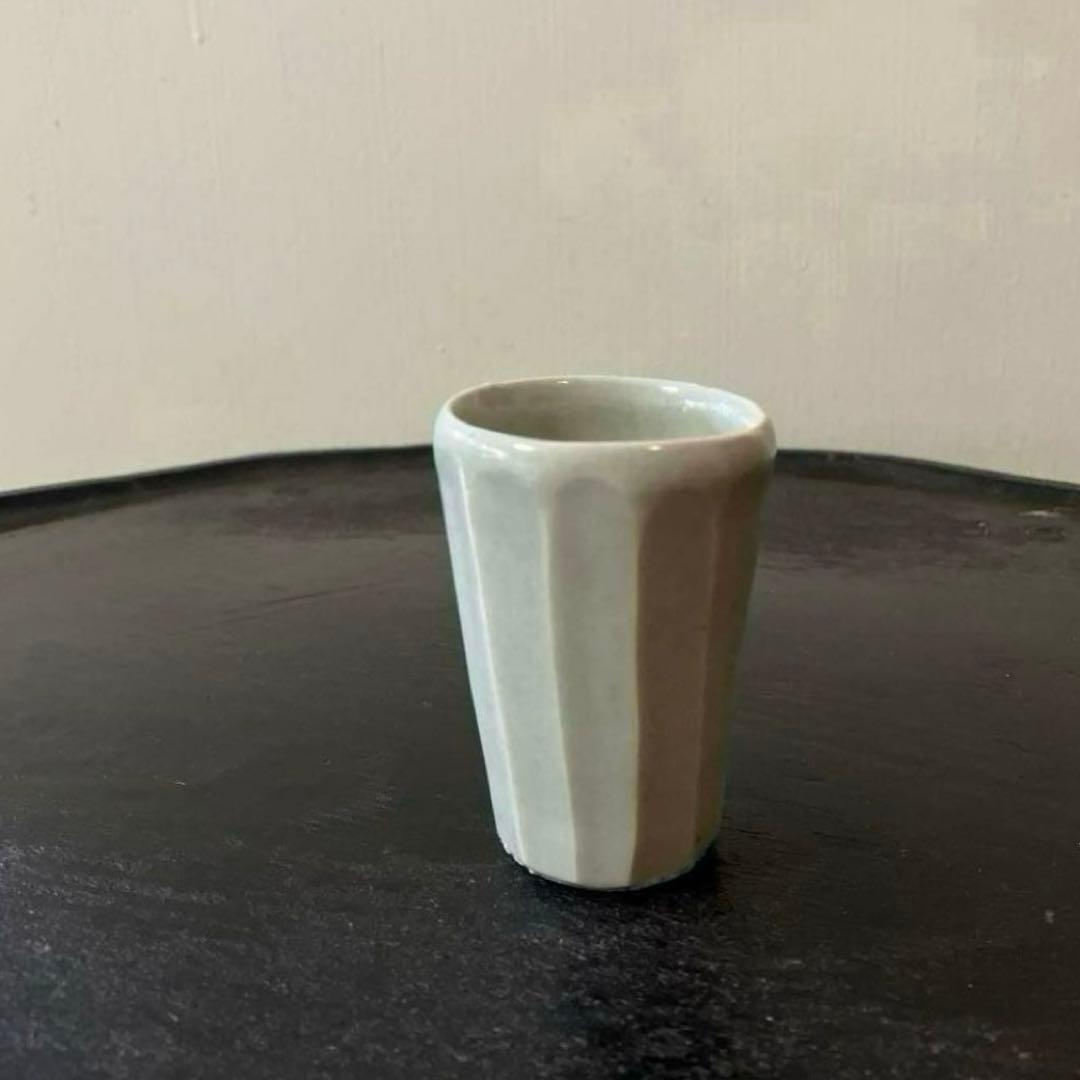 李朝面取筒盃　酒器　白磁　秦秀雄　浅川伯教　韓国アンティーク　朝鮮骨董　徳利