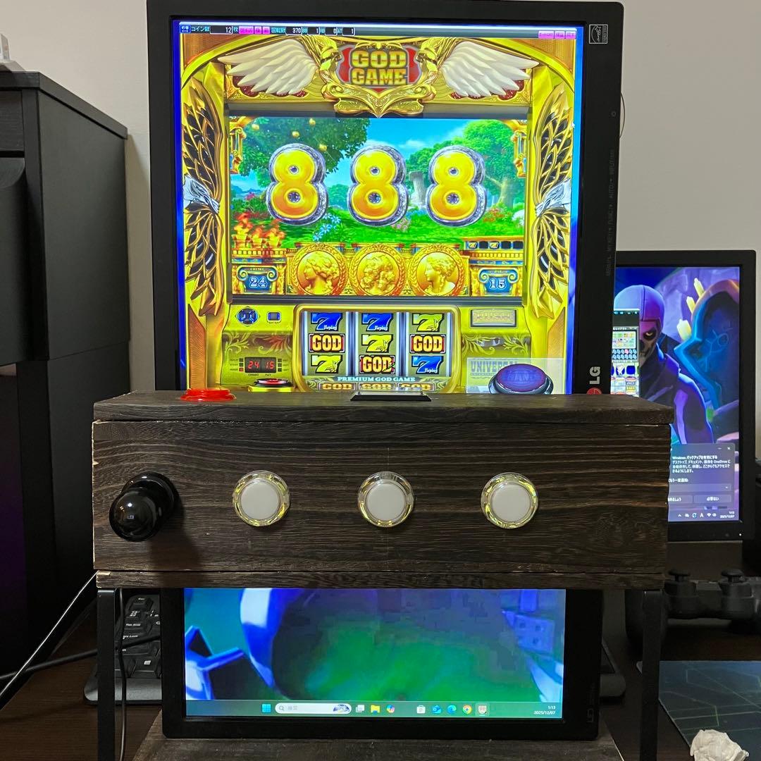 【ペかり】【サミタ対応】自作パチスロ台一体型コントローラー