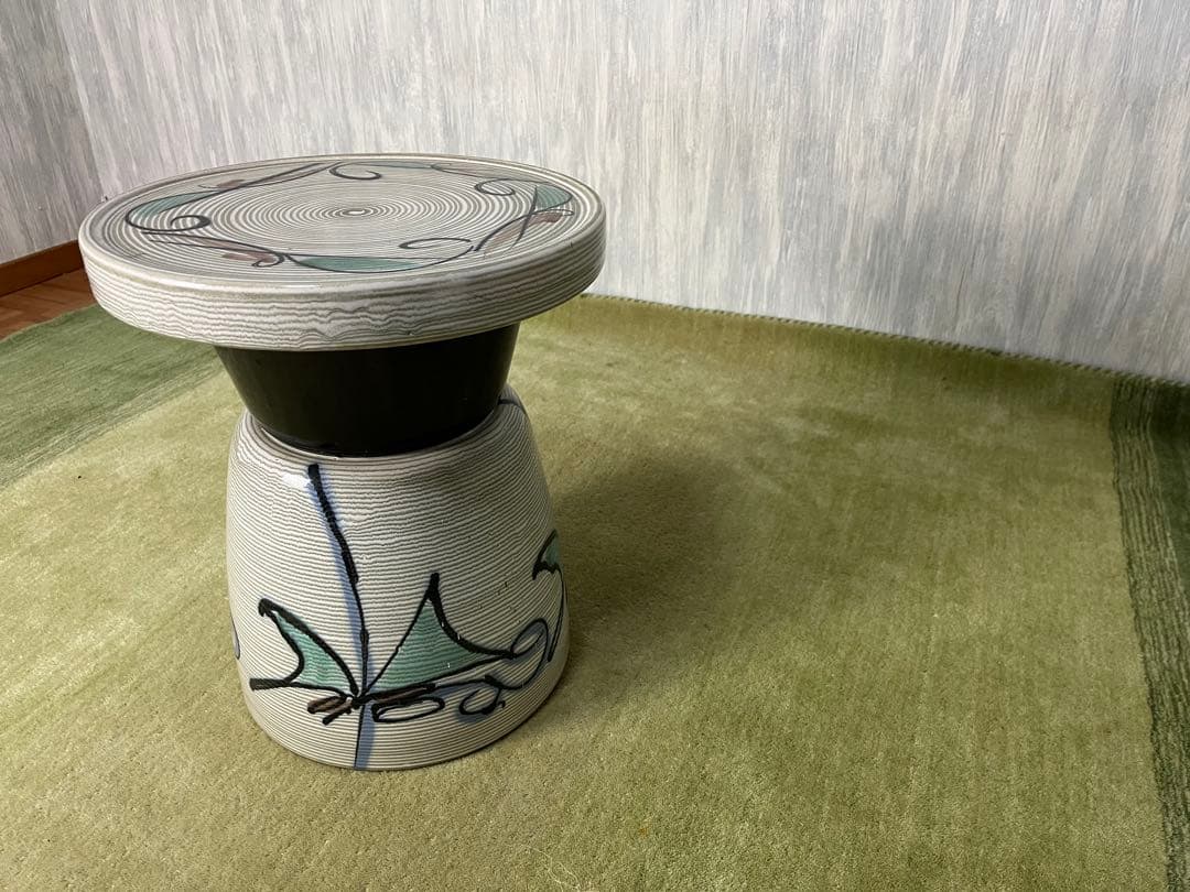 花台/陶器椅子丸型/イス屋外/オブジェ置台/ガーデン飾り台/レトロ/椅子