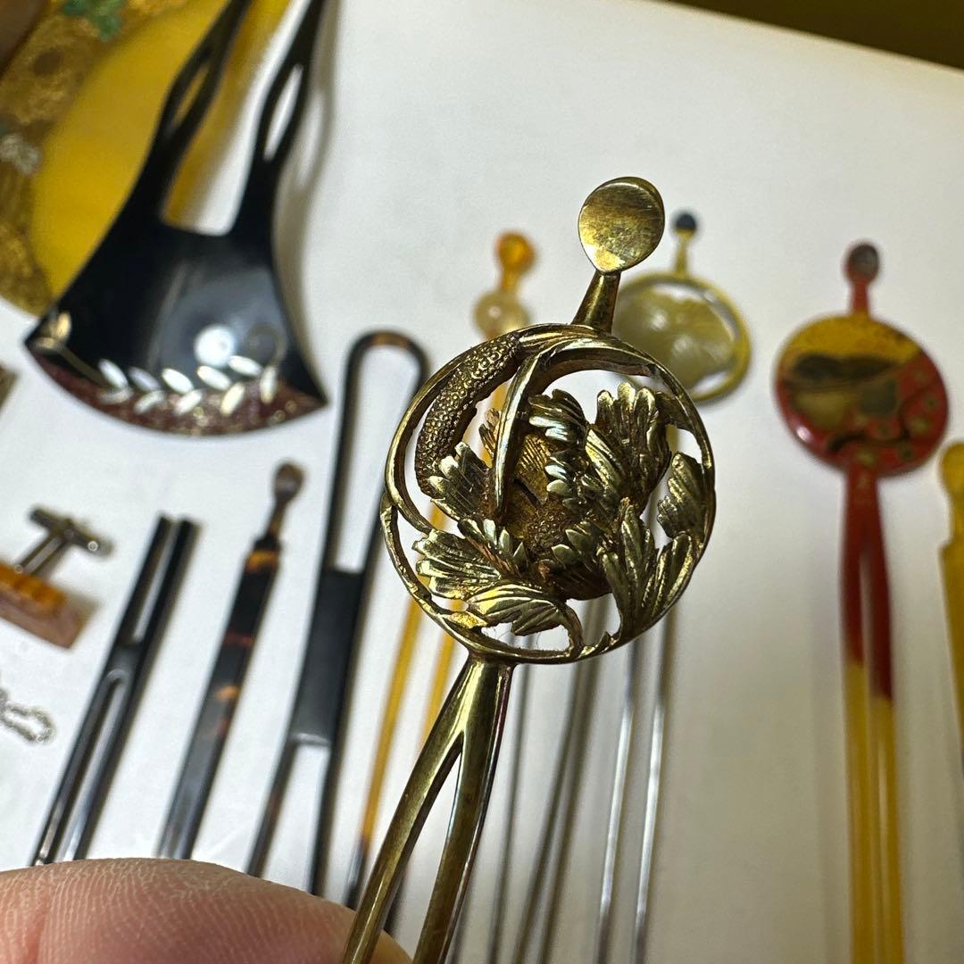 髪飾り，アクセサリー，鼈甲，金工，まとめ売り