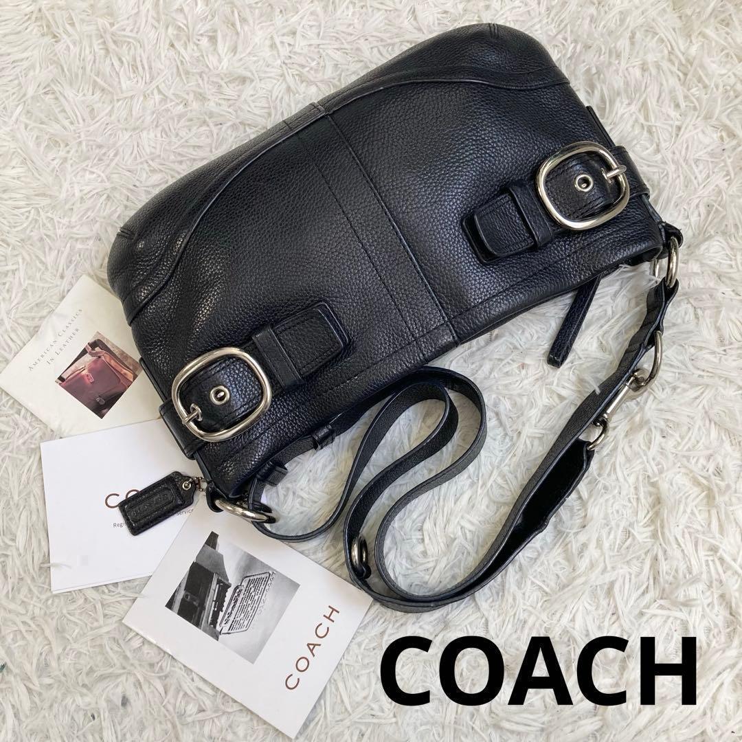 vintage coach old soho Black ダブルバックル 黒