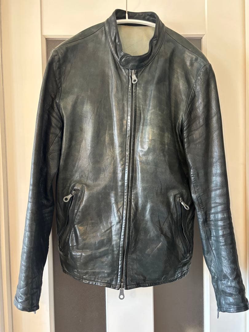 ISAMU KATAYAMA BACKLASH レザー シングル ライダース 黒