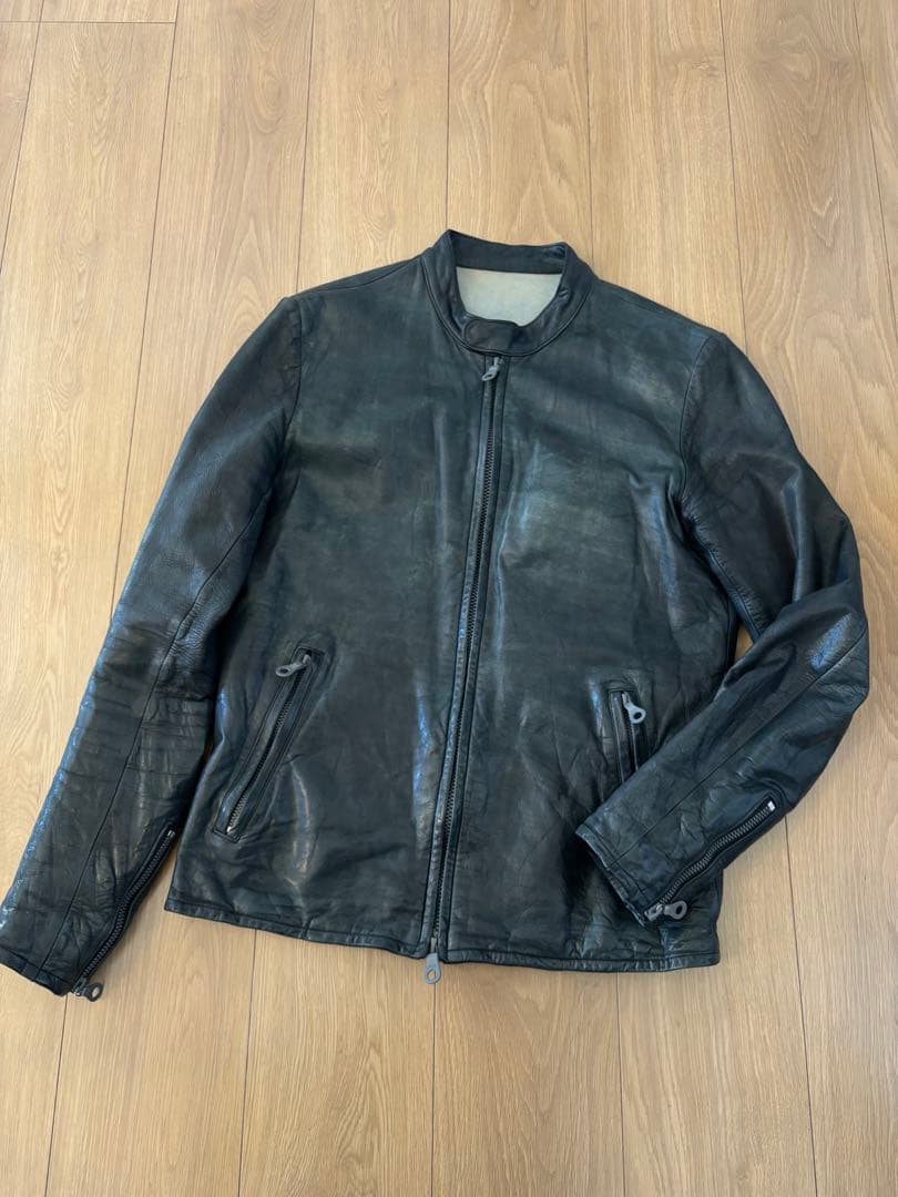 ISAMU KATAYAMA BACKLASH レザー シングル ライダース 黒