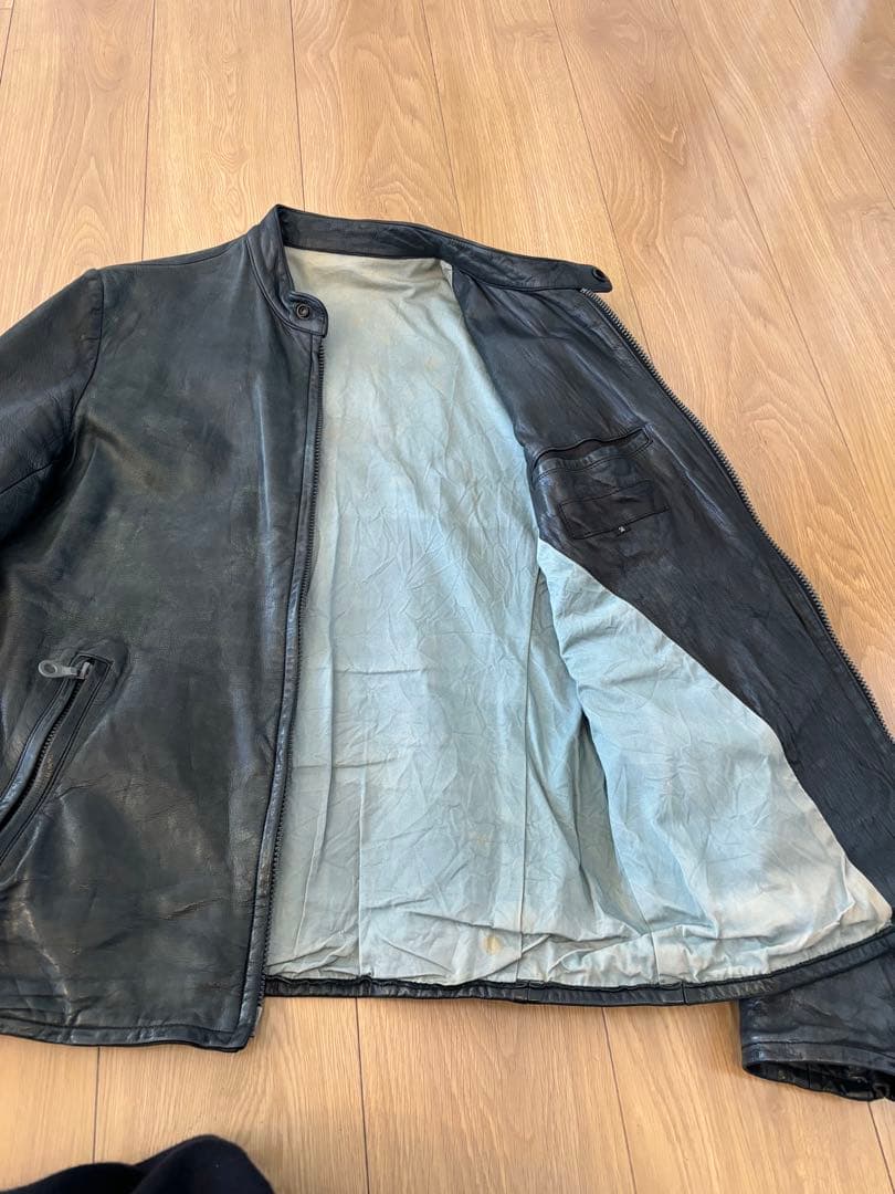 ISAMU KATAYAMA BACKLASH レザー シングル ライダース 黒