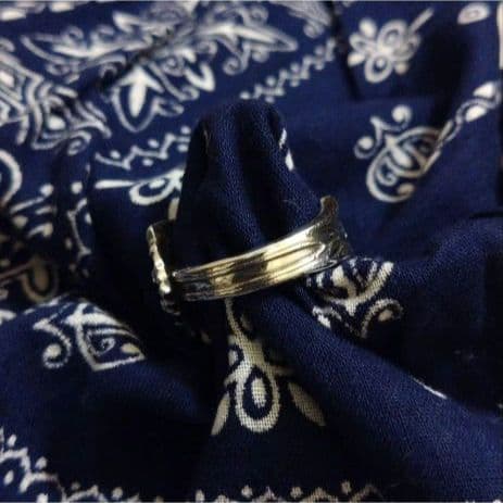 【希少】60s フラワーモチーフ スプーンリング シルバー 19号