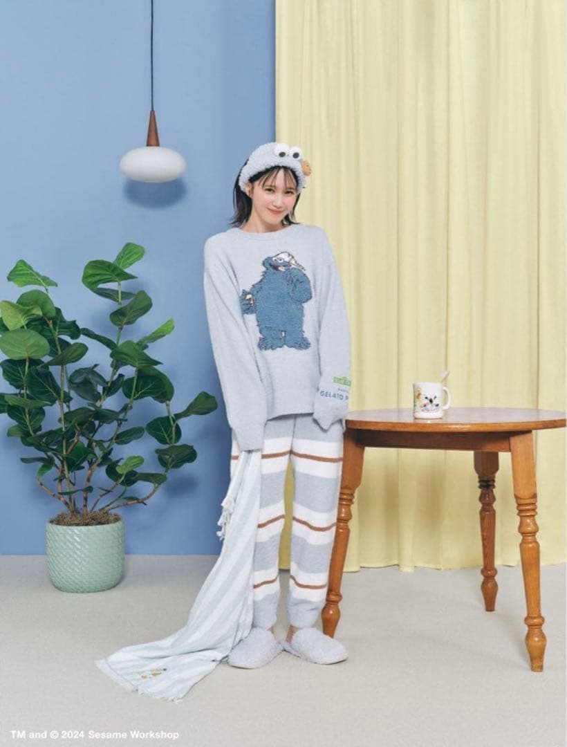 ジェラートピケ　セサミストリート クッキーモンスター ルームウェア