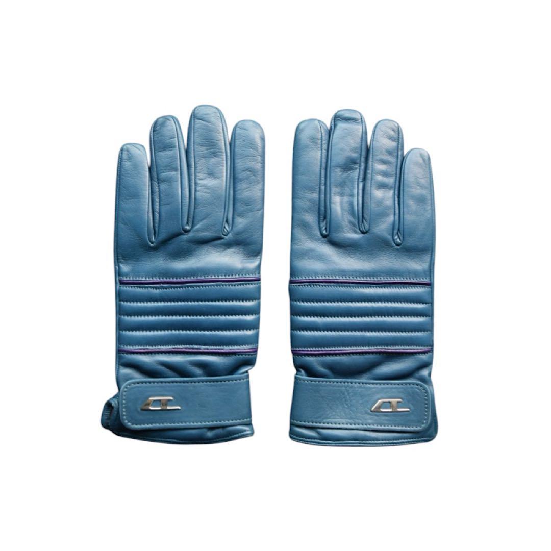 DIESEL オーバルディー ロゴプレート レザー グローブ