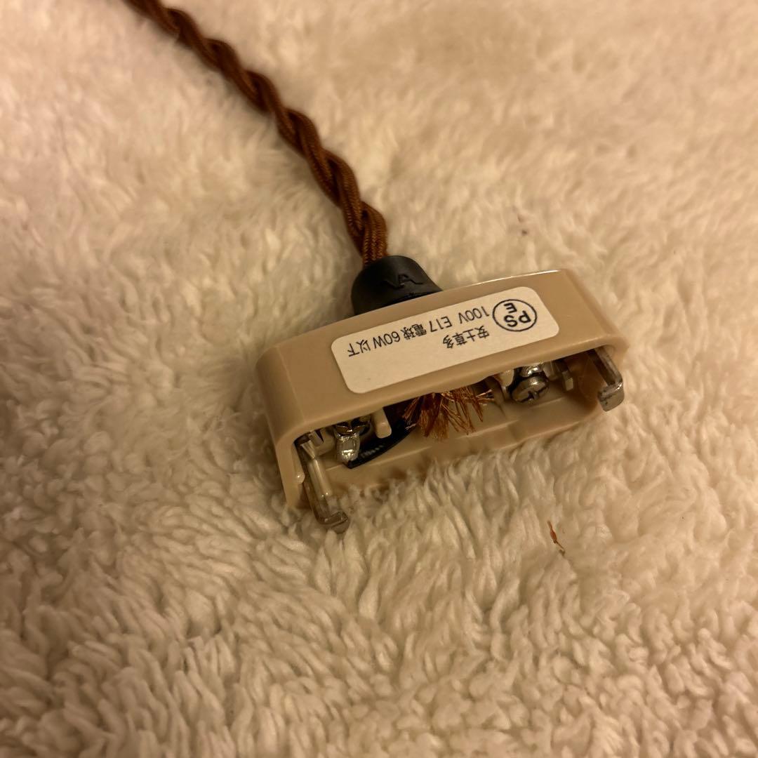 安土草多　青いガラスのペンダントライト　コードと電球付き