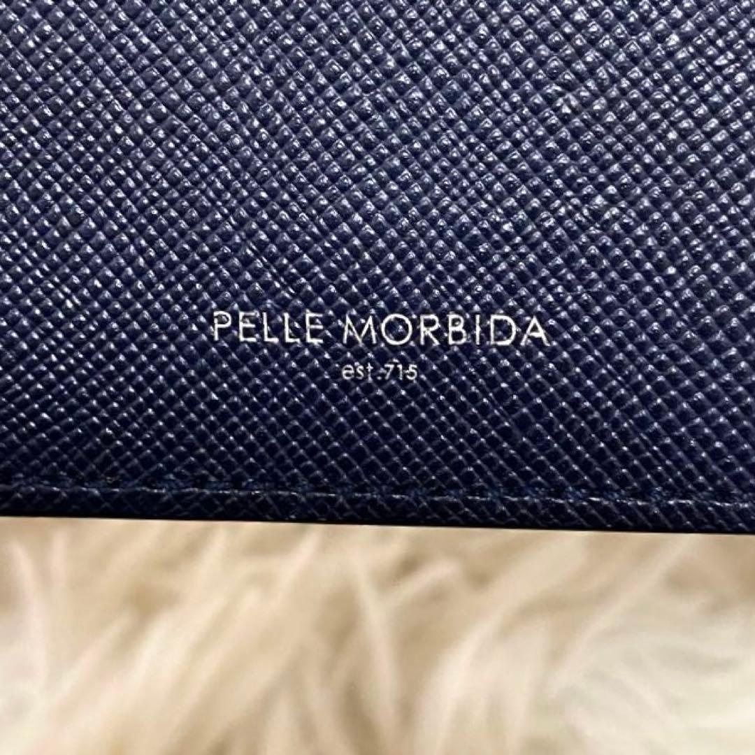 【未使用級✨】ペッレモルビダ 三つ折り財布 サフィアーノレザー ネイビー