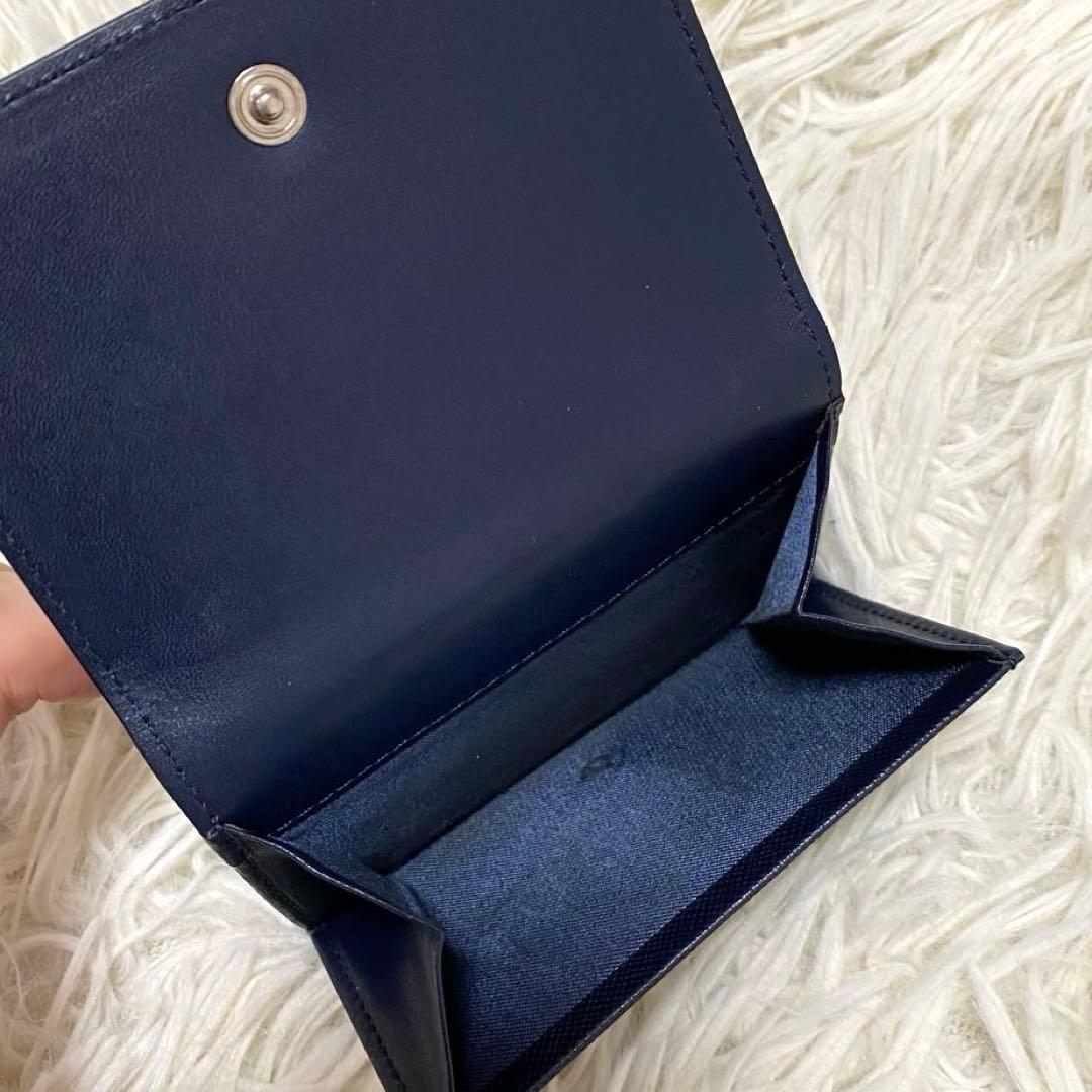 【未使用級✨】ペッレモルビダ 三つ折り財布 サフィアーノレザー ネイビー