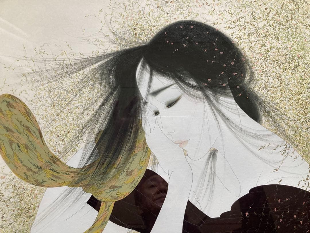 中島潔 「名古屋の女」 直筆水彩画 真作保証