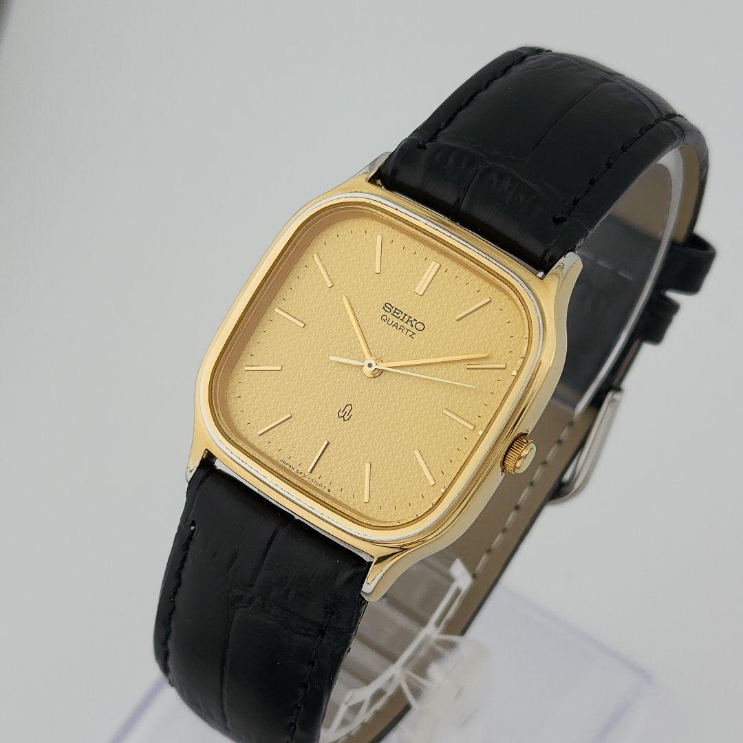 希少 稼動品 SEIKO quartz スクエア型 80年代ヴィンテージ