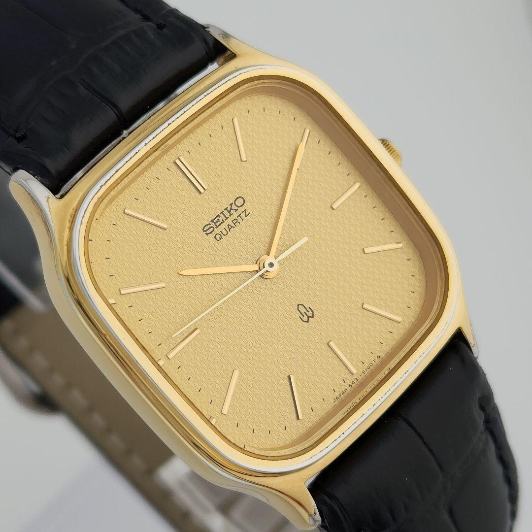 希少 稼動品 SEIKO quartz スクエア型 80年代ヴィンテージ