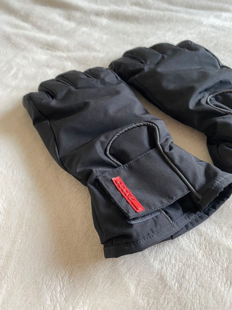 1999FW prada sport globe レザー切り替え中綿手袋