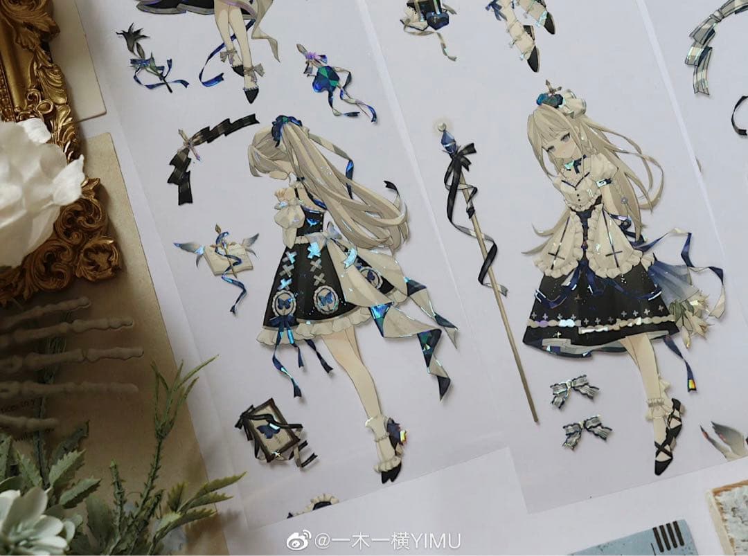 M1284.一木一横 旧日誓约 マスキングテープ 贝壳光PET