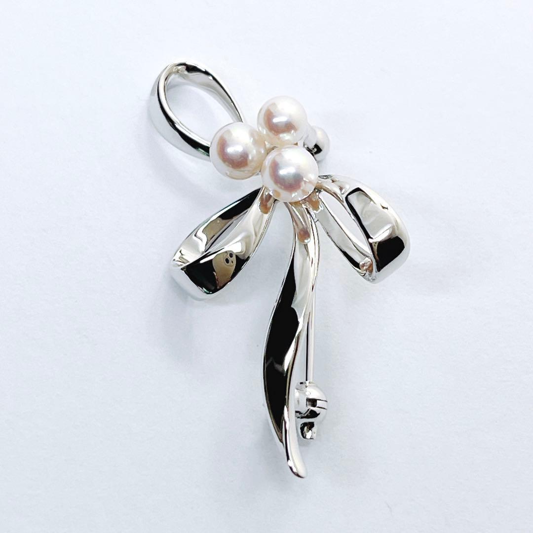 【未使用品】✨MIKIMOTO ミキモト パール　ブローチ　コサージュ　リボン