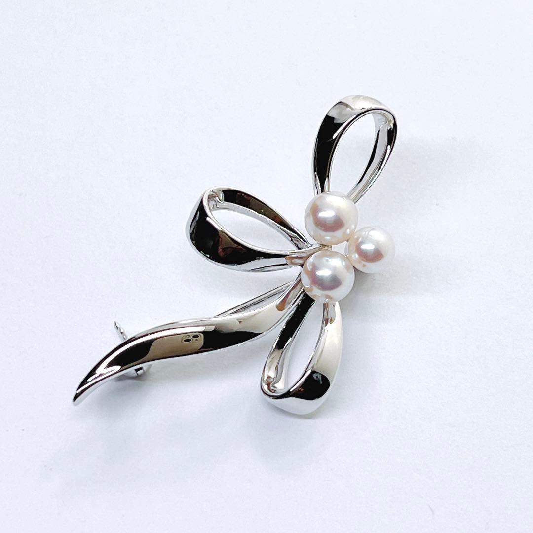 【未使用品】✨MIKIMOTO ミキモト パール　ブローチ　コサージュ　リボン