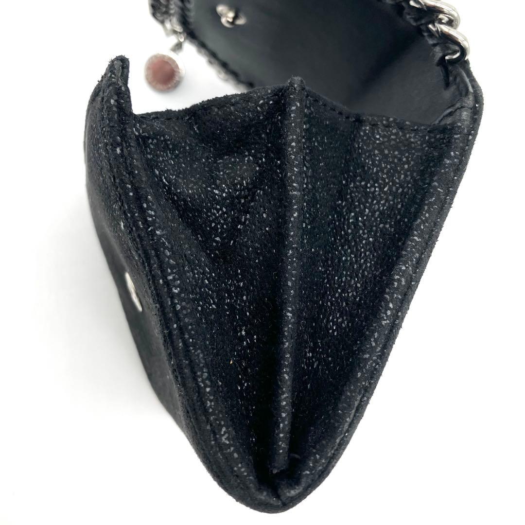 ステラマッカートニー　ファラベラ ロゴチャーム　二つ折り財布　ブラック