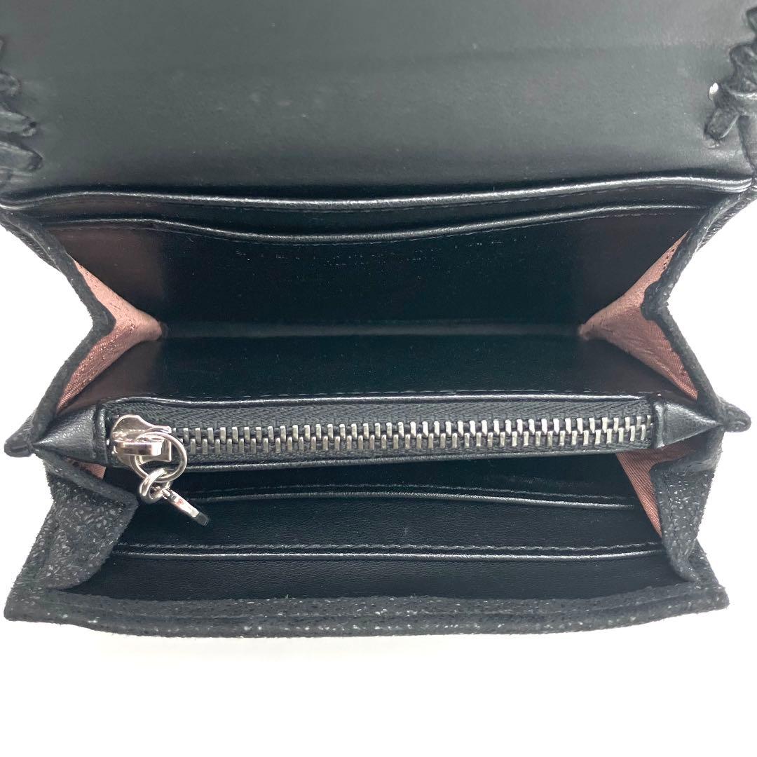 ステラマッカートニー　ファラベラ ロゴチャーム　二つ折り財布　ブラック