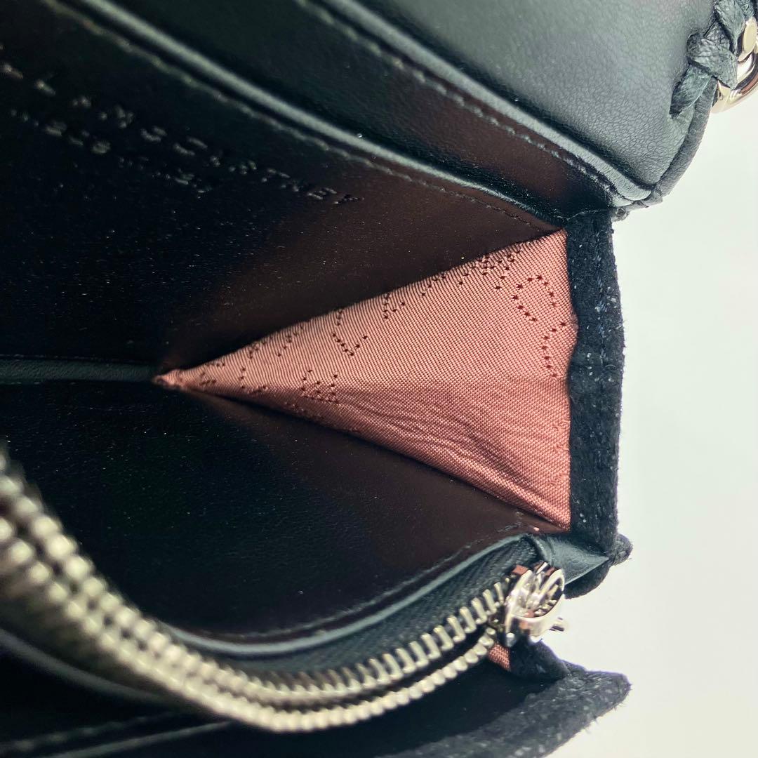 ステラマッカートニー　ファラベラ ロゴチャーム　二つ折り財布　ブラック