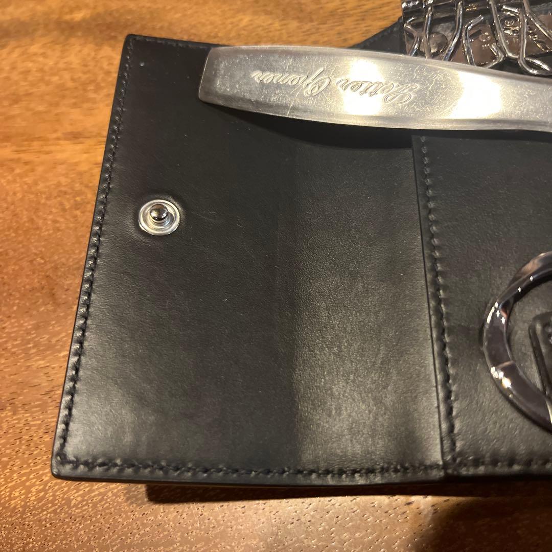 【超美品】GUCCI ６連キーケース　インターロッキング　GGシマレザーブラック