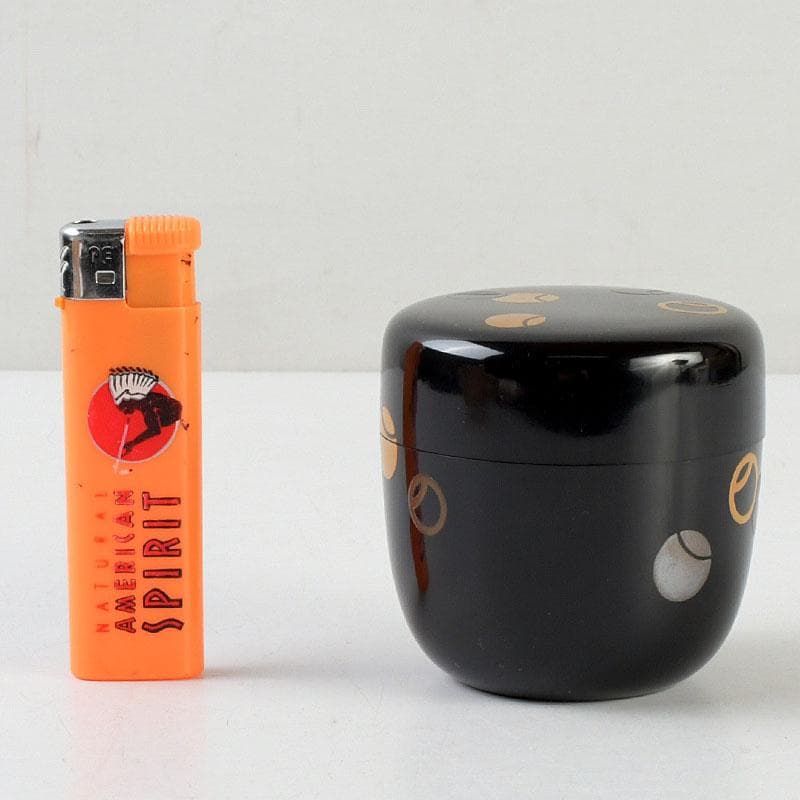 茶道具　塗師　幸悦作　つぼつぼ蒔絵　中棗　共箱　V　9389