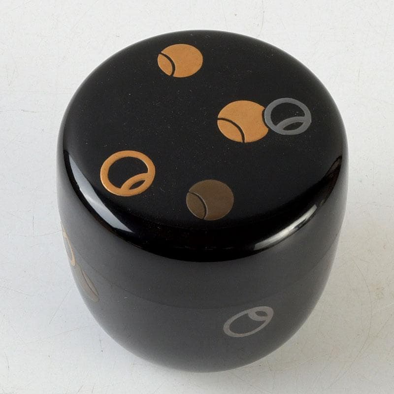 茶道具　塗師　幸悦作　つぼつぼ蒔絵　中棗　共箱　V　9389