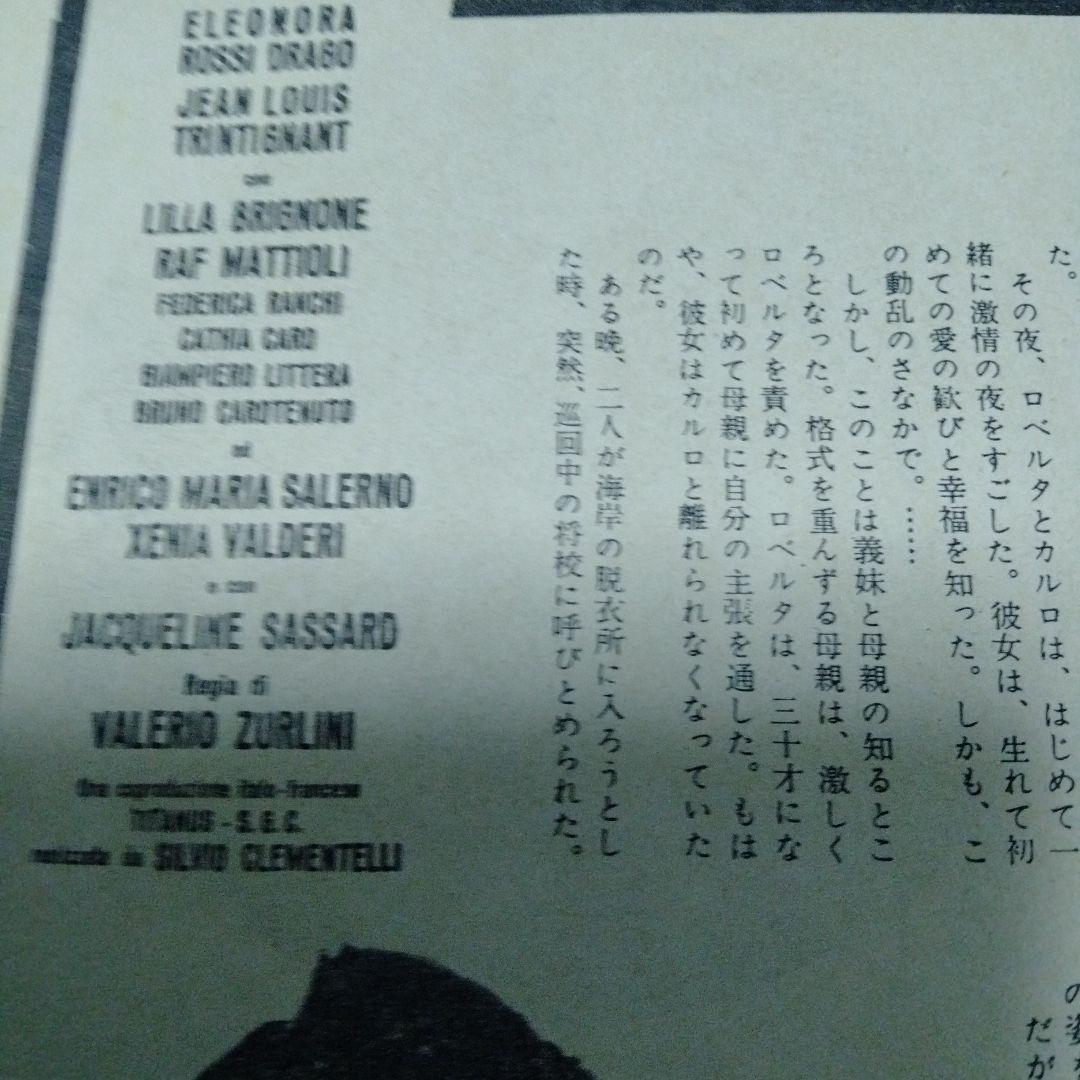 激しい季節　イタリア映画　60年　パンフレット　極レア　ズルリーニ　ドラゴ