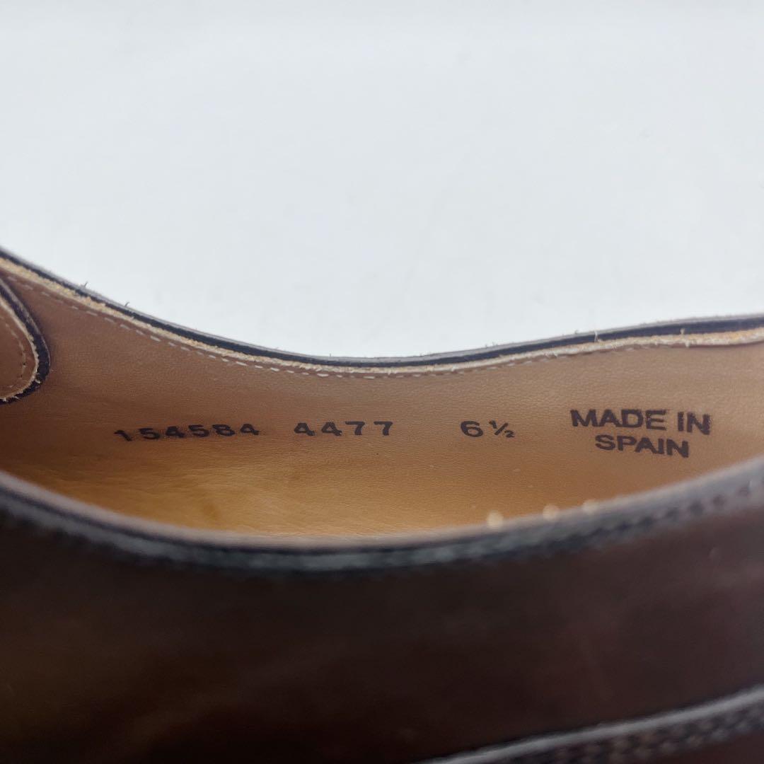 箱 シューツリー付✨バーウィック 4477 Uチップ ビブラム 6.5 ブラウン