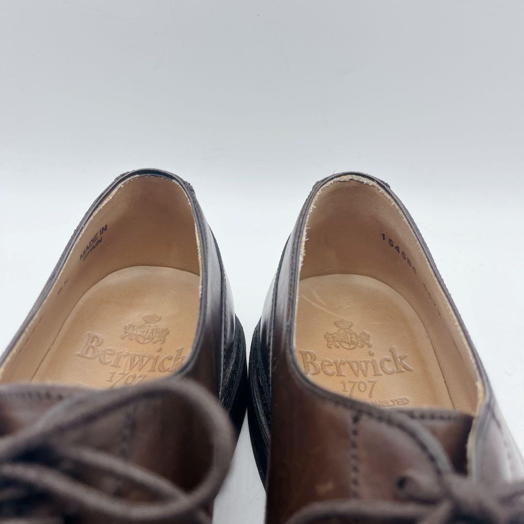 箱 シューツリー付✨バーウィック 4477 Uチップ ビブラム 6.5 ブラウン