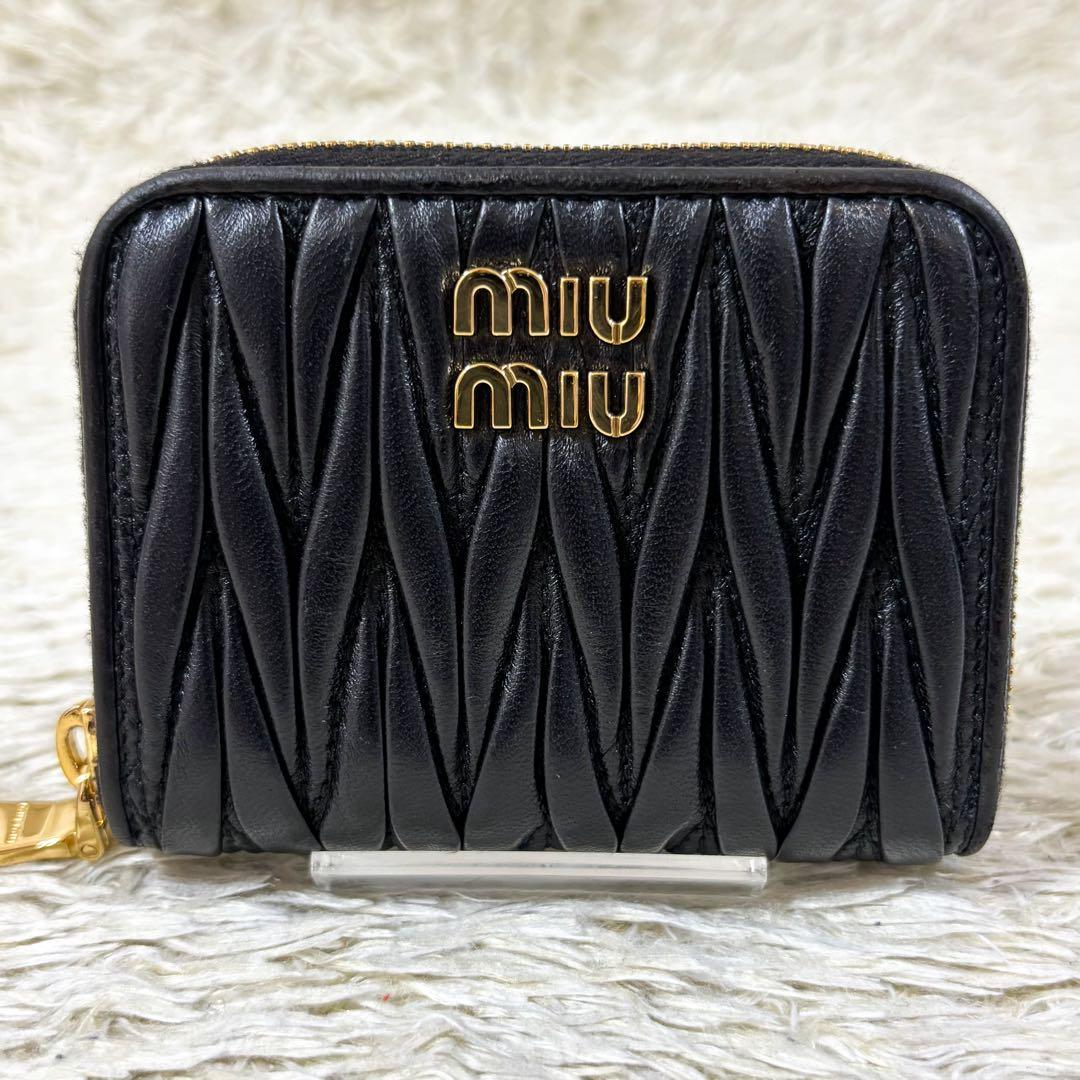 現行【未使用級】ミュウミュウ マテラッセ ケース カードケース ブラック