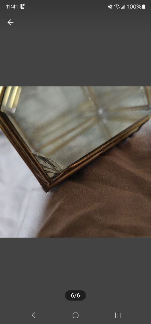 フランス ヴィンテージ 真鍮 ガラス製 鏡 宝石箱 ジュエリーボックス 違い棚