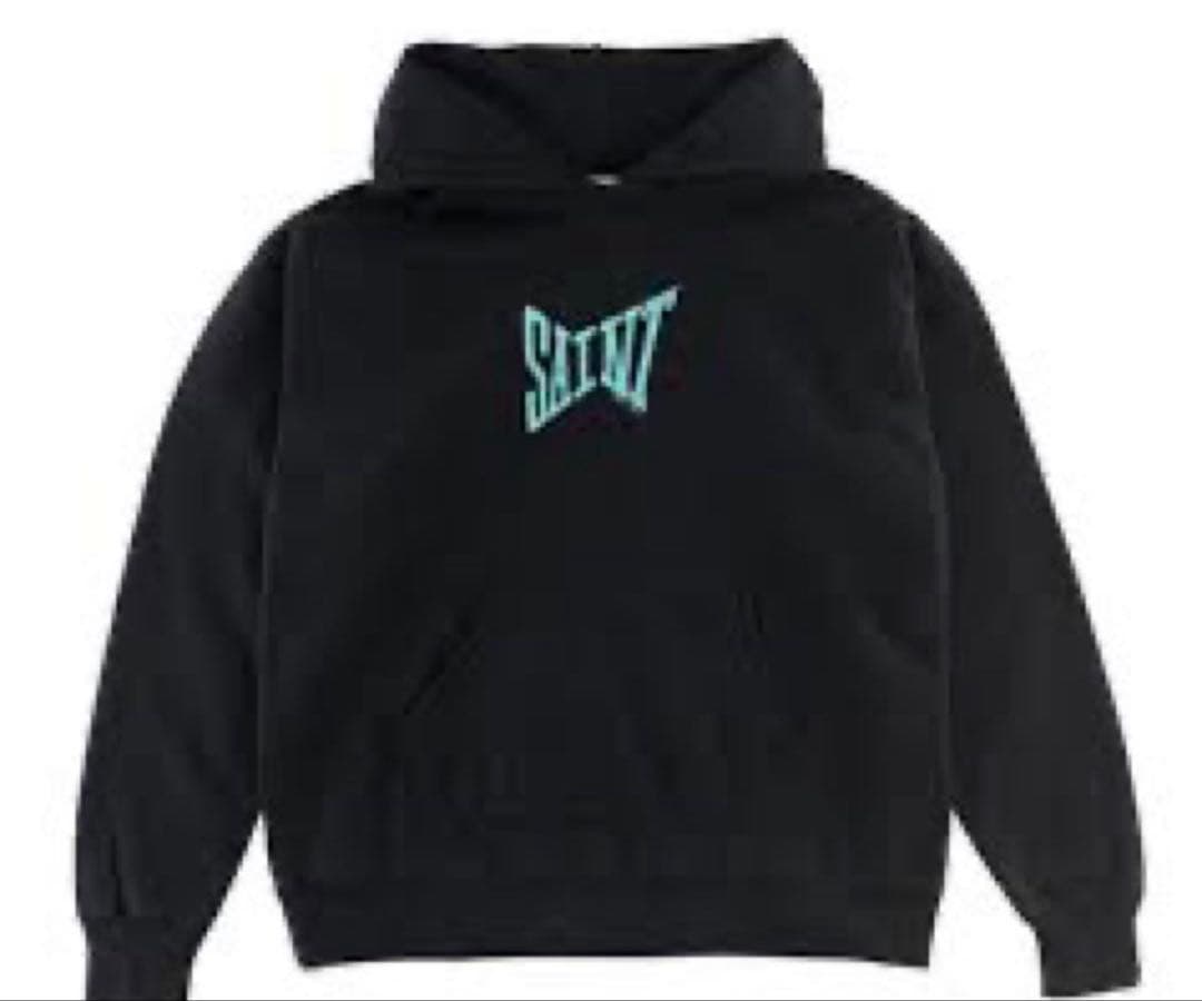 SAINT Mxxxxxx ロゴプリントプルオーバーパーカー メンズ L