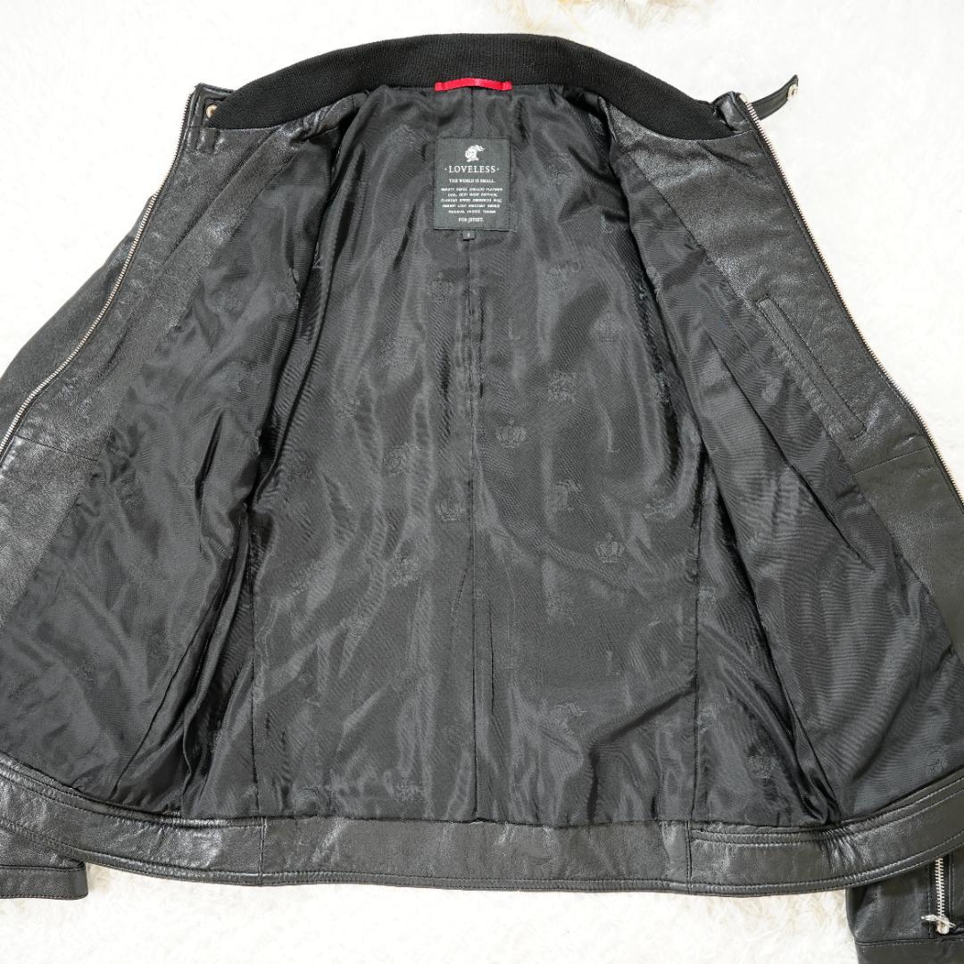 【極美品】LOVELESS　ラブレス　シングルライダースレザージャケット　L　黒