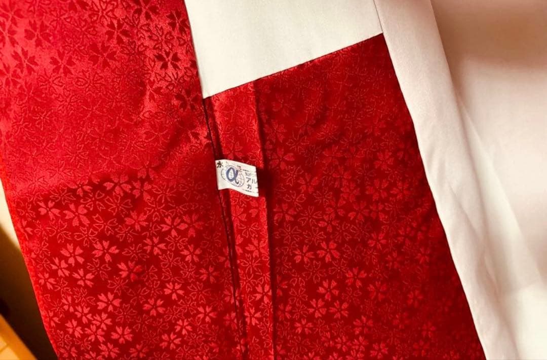 ミッキーマウス 赤 花々 橙 振袖 身丈156