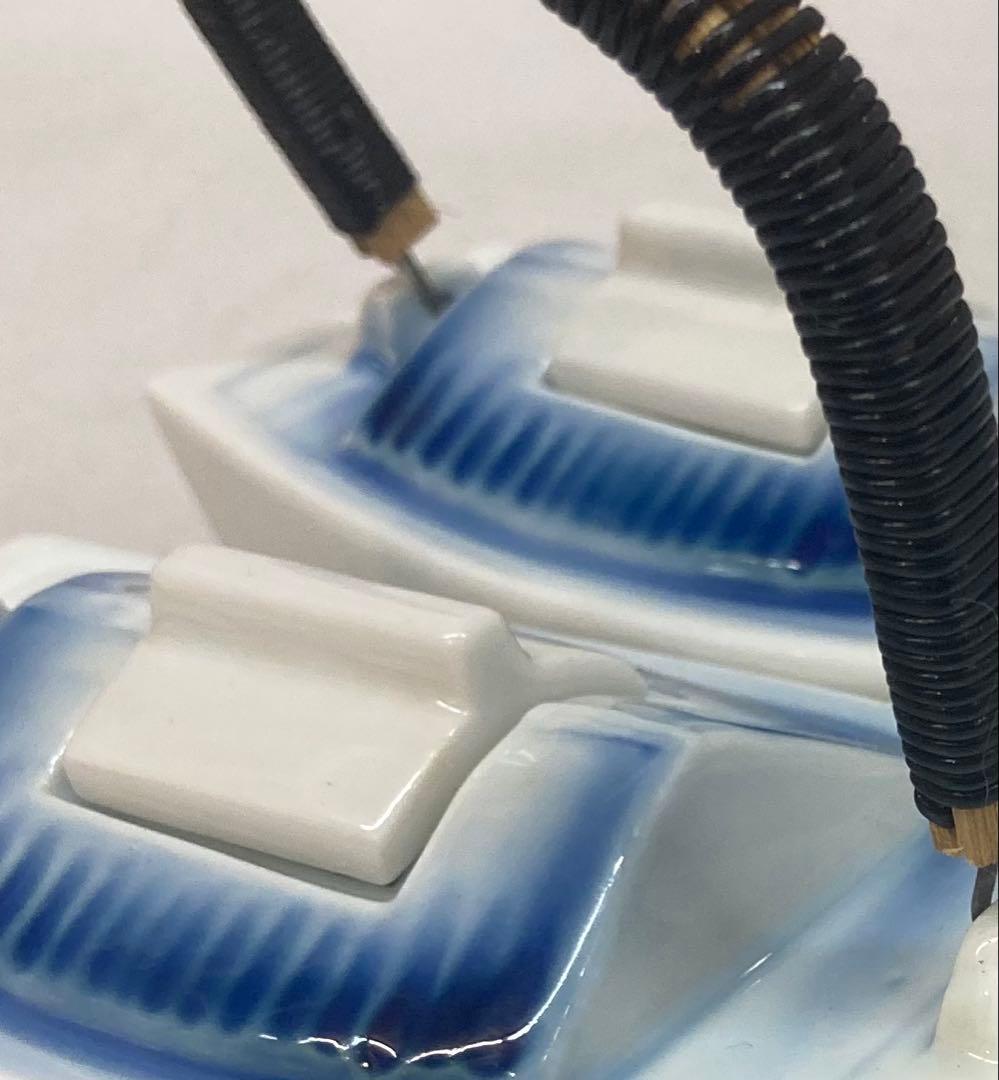 B294s「船形　酒器」一対　肥前 福泉造　共箱　銚子　懐石道具　茶道具