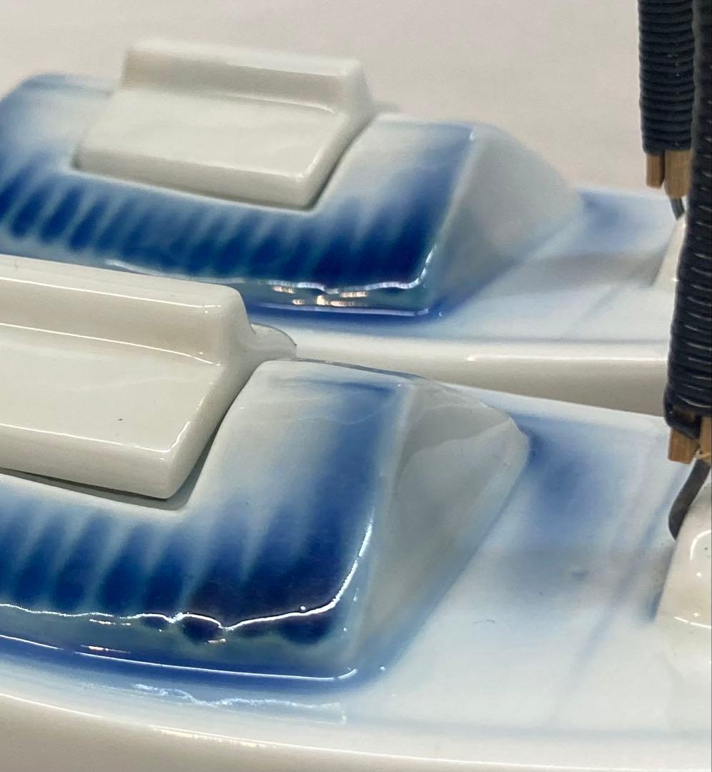 B294s「船形　酒器」一対　肥前 福泉造　共箱　銚子　懐石道具　茶道具