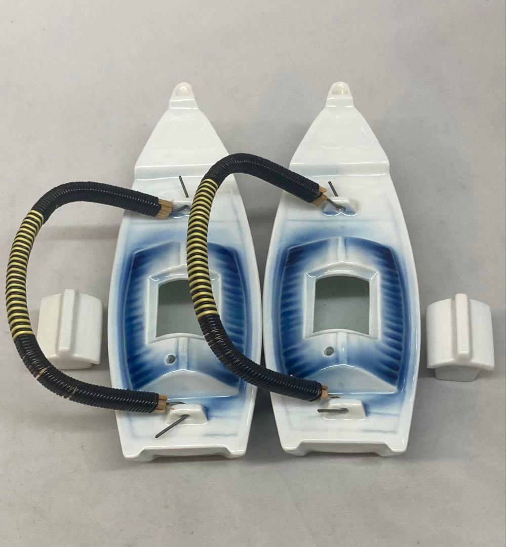 B294s「船形　酒器」一対　肥前 福泉造　共箱　銚子　懐石道具　茶道具