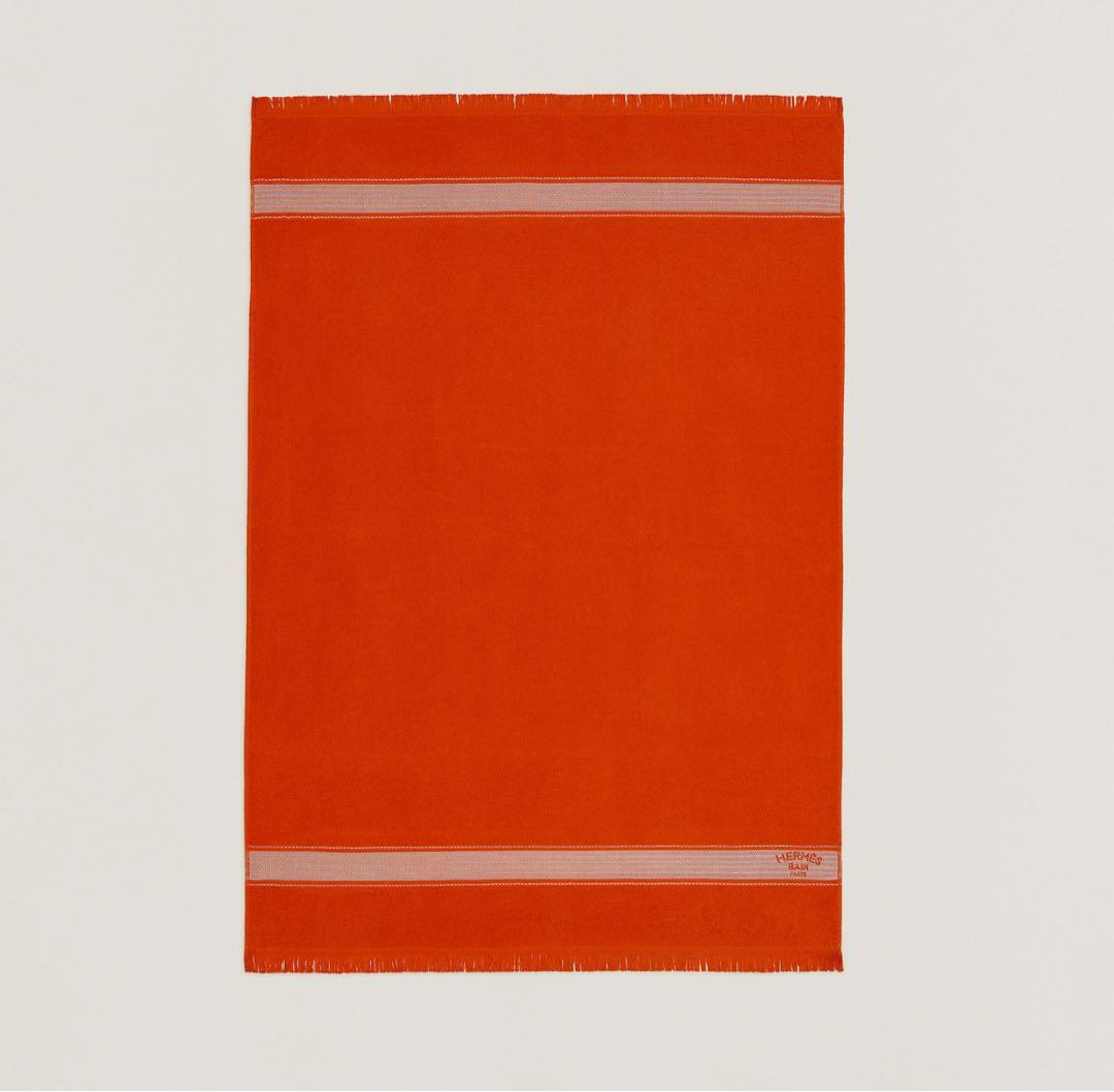 エルメス　ビーチタオル　オレンジ　大判