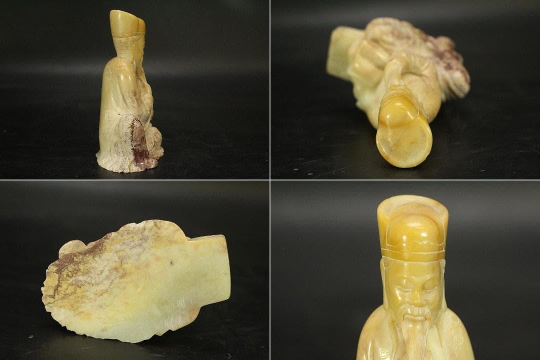 中国美術 寿山石 置物 時代物(A739)