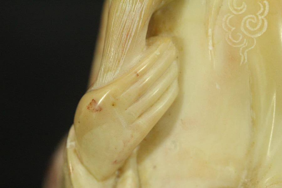 中国美術 寿山石 置物 時代物(A739)